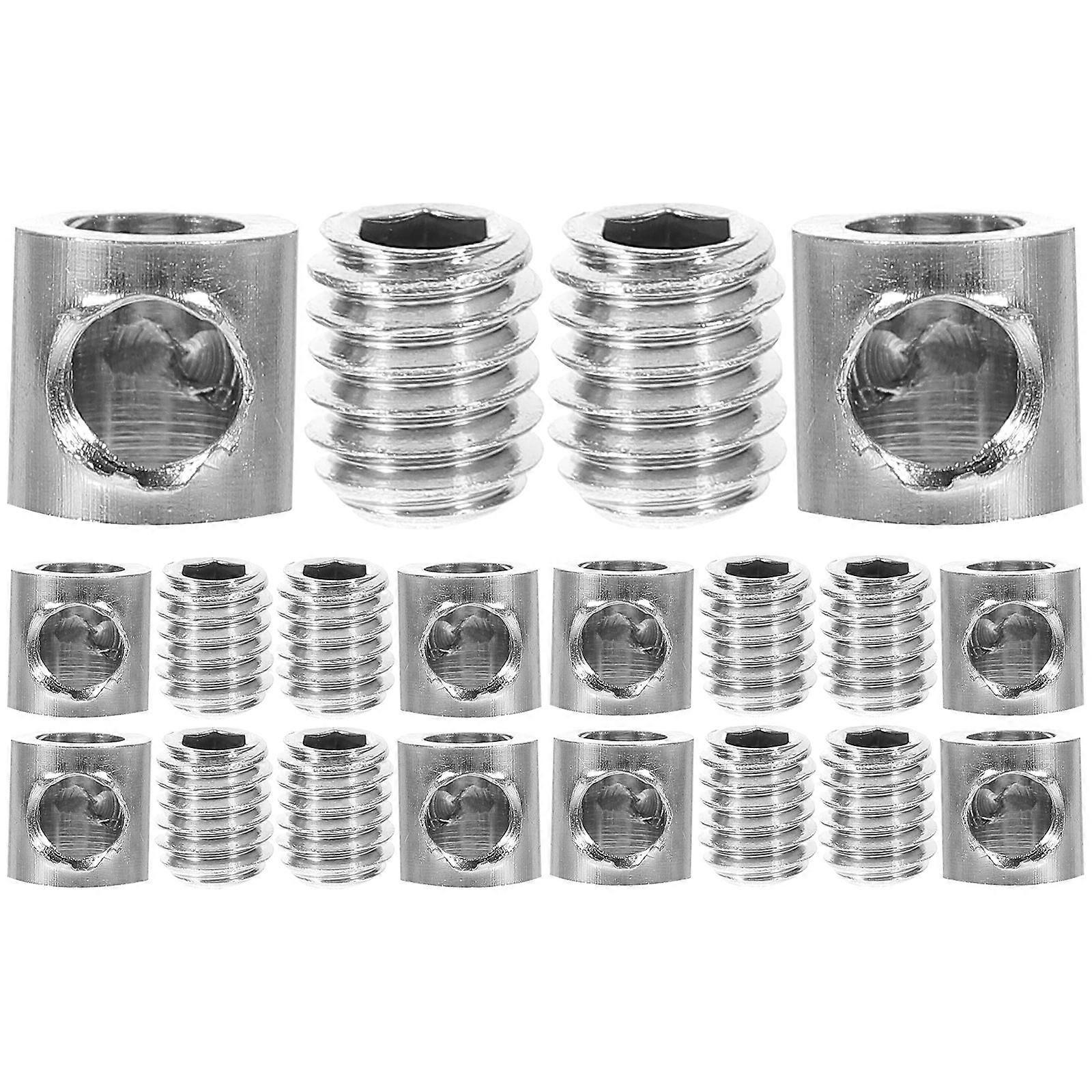 Stainless Steel Cable Clamp Wire Rope Cable Fastener 20Pcs Silver