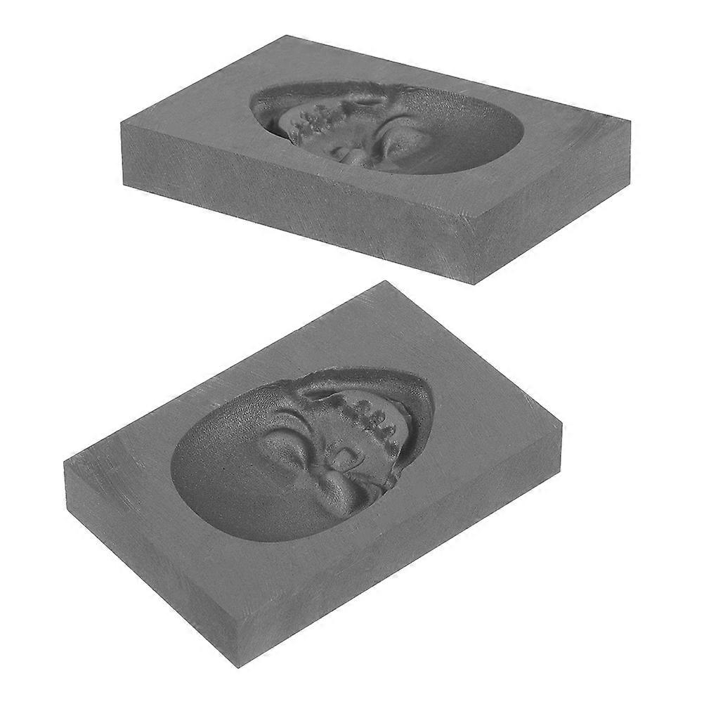 Skull Head Graphite Ingot Mold for Casting Metal 2Pcs with Unique Design
