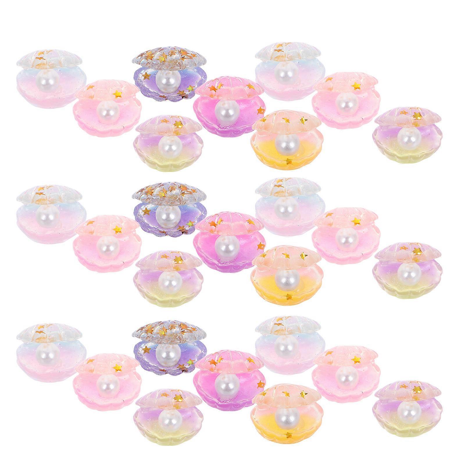 Decorating Resin Night Glow Shell Charms for Craft DIY 30Pcs