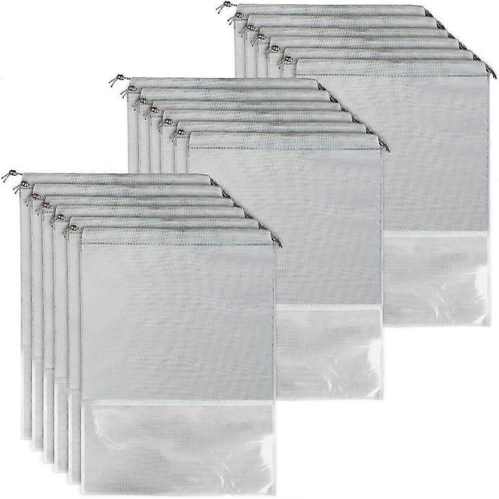 18-Piece Waterproof Transparent Shoe Bags with Drawstring and Viewing Window,