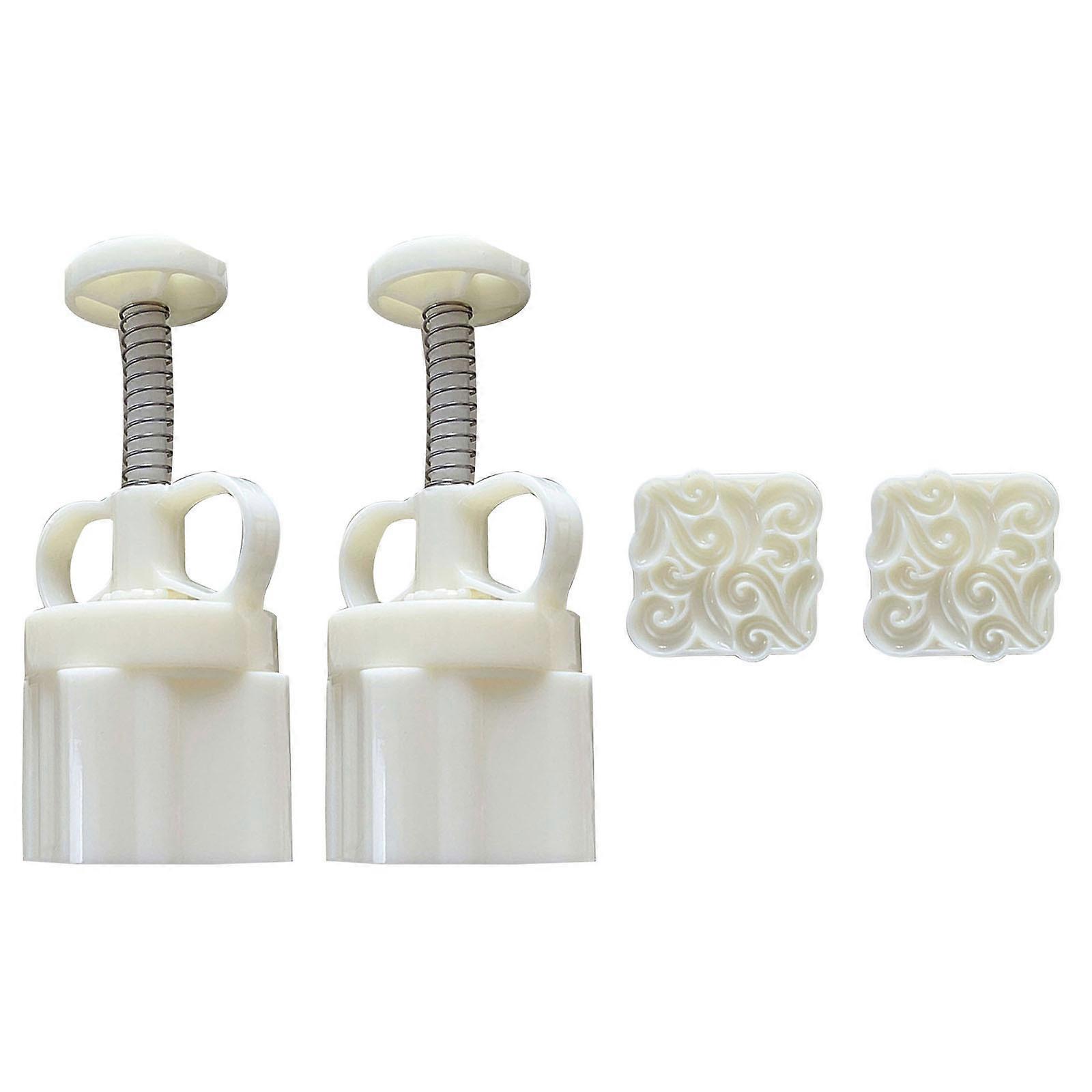 Cookie Stamps Square Vine Mooncake Mold Hand-Pressure Moon Cake Makers DIY Pastry Baking Tool for MidAutumn Festival Multicolor