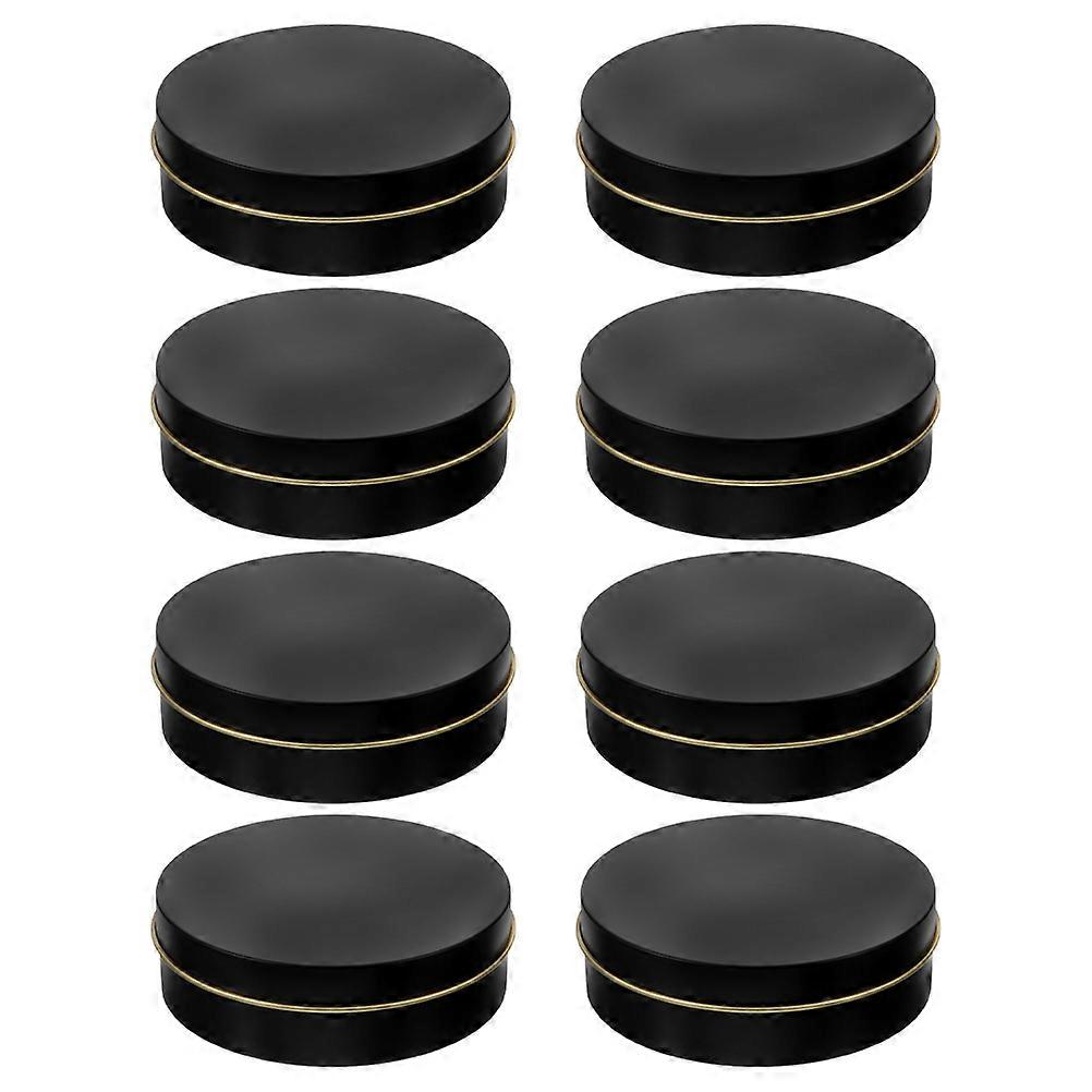 Tinplate Candle Tin Container for Balm Storage 8Pcs Round Storage Boxes