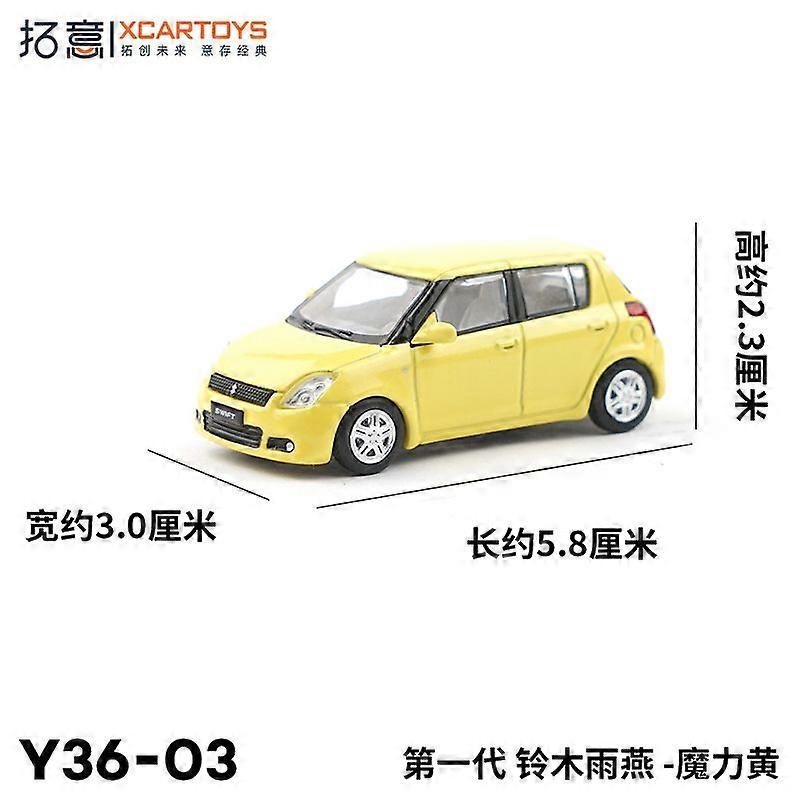 XCARTOYS 1/64 mod��le de voiture en alliage premi��re g��n��ration Suzuki Swift magique jaune v��hicule jouet moul�� sous pression