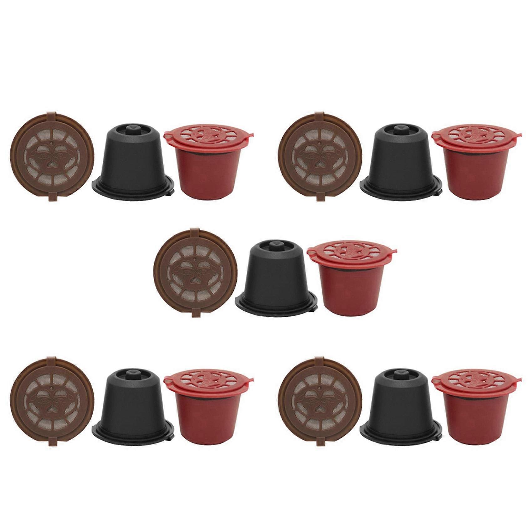 15 Pcs Refillable Reusable Espresso Capsule for Nespresso Coffee Machine Reusable Capsule Refill Empty Capsule