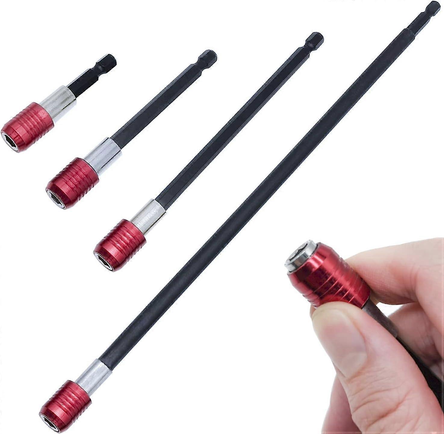 Magnetic Drill Bit Extension Set 4 Pcs, 1/4 Inch Hex Quick Change Screwdriver Bit Holder, 4 Lengths