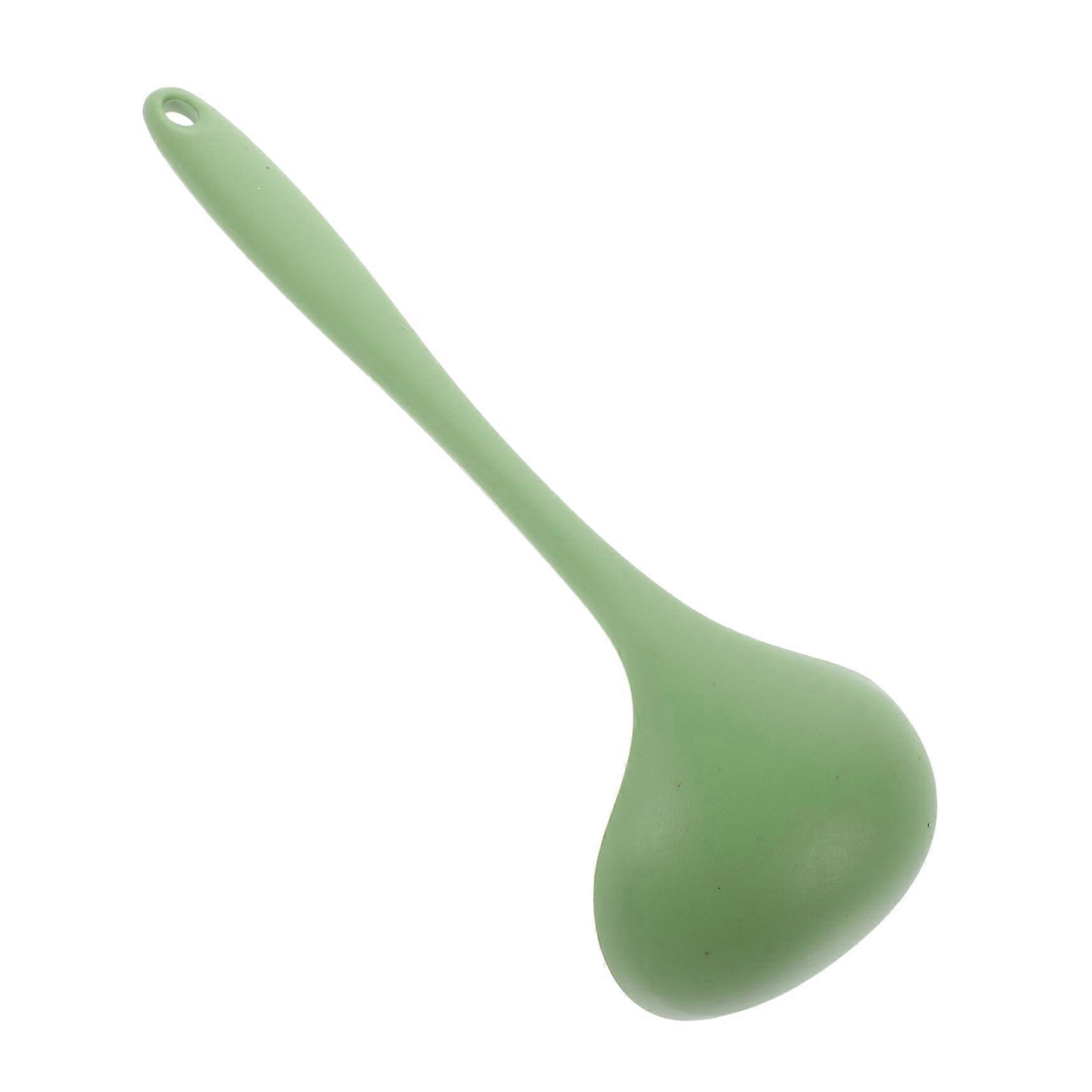 Silicone Soup Ladle Large Cooking Spoon Heat Resistant Non Scratch Long Handle Japanese Design