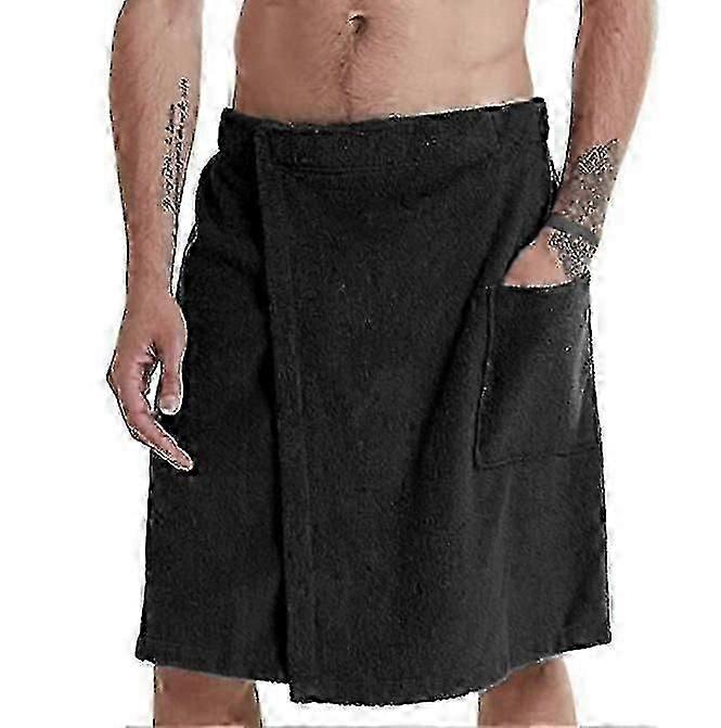 Men's Robe Cotton Bathrobe Adjustable Closure Shower and Bath Wrap