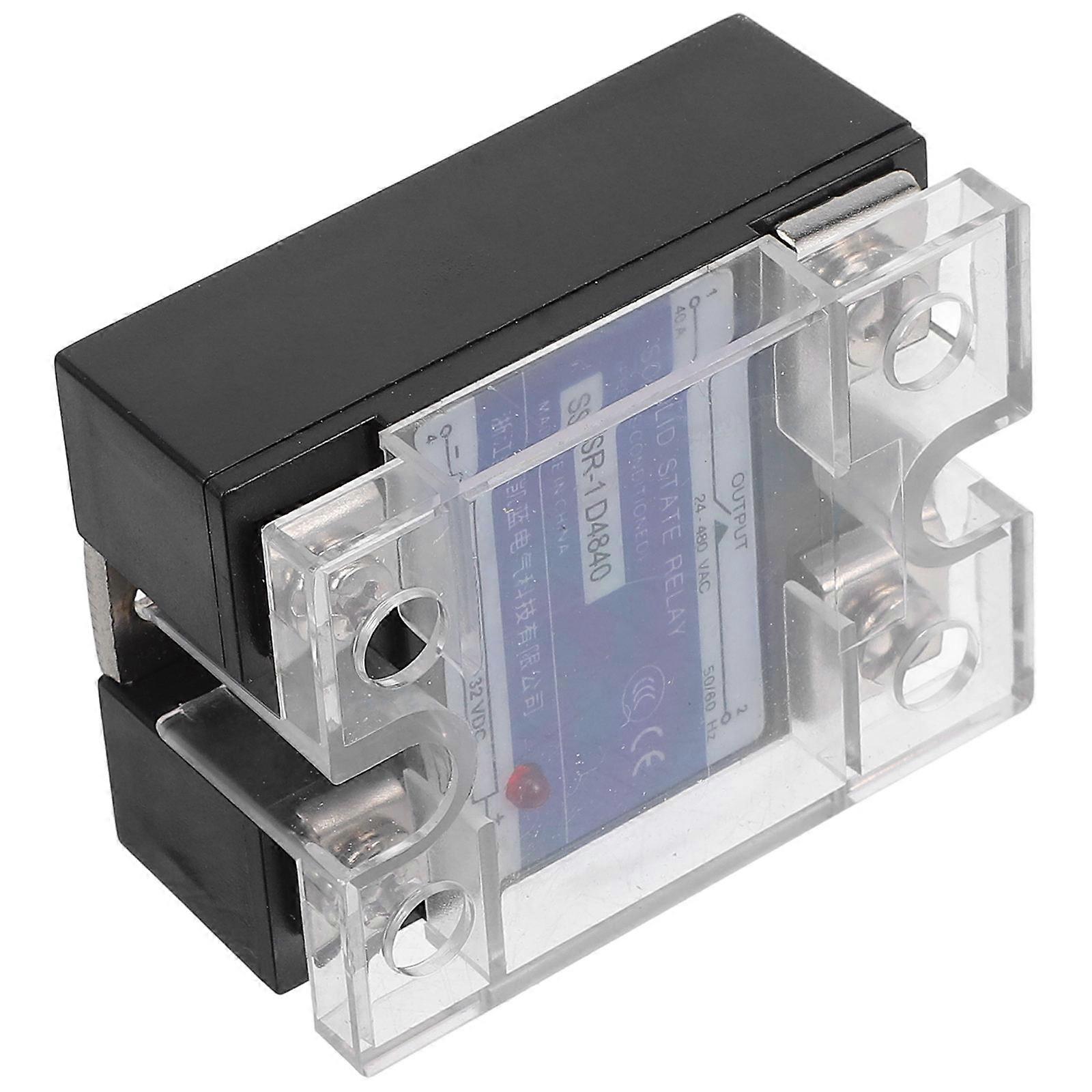 Solid State Relay Module Single Phase Dc Control with Protection Cover 2Pcs