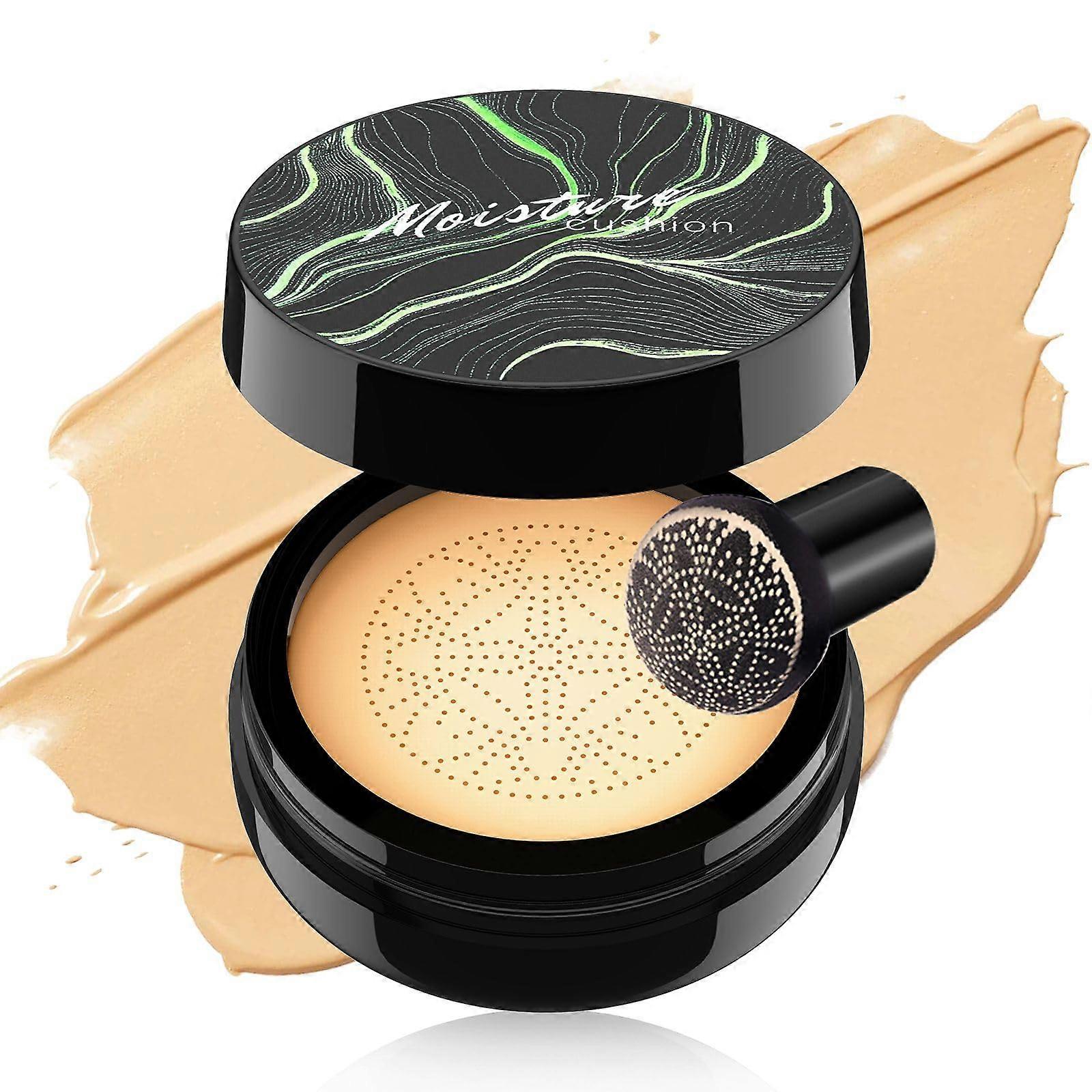 Long Lasting Cushion Foundation with Full Coverage Concealer and Moisturizing Breathable Texture Buff Beige
