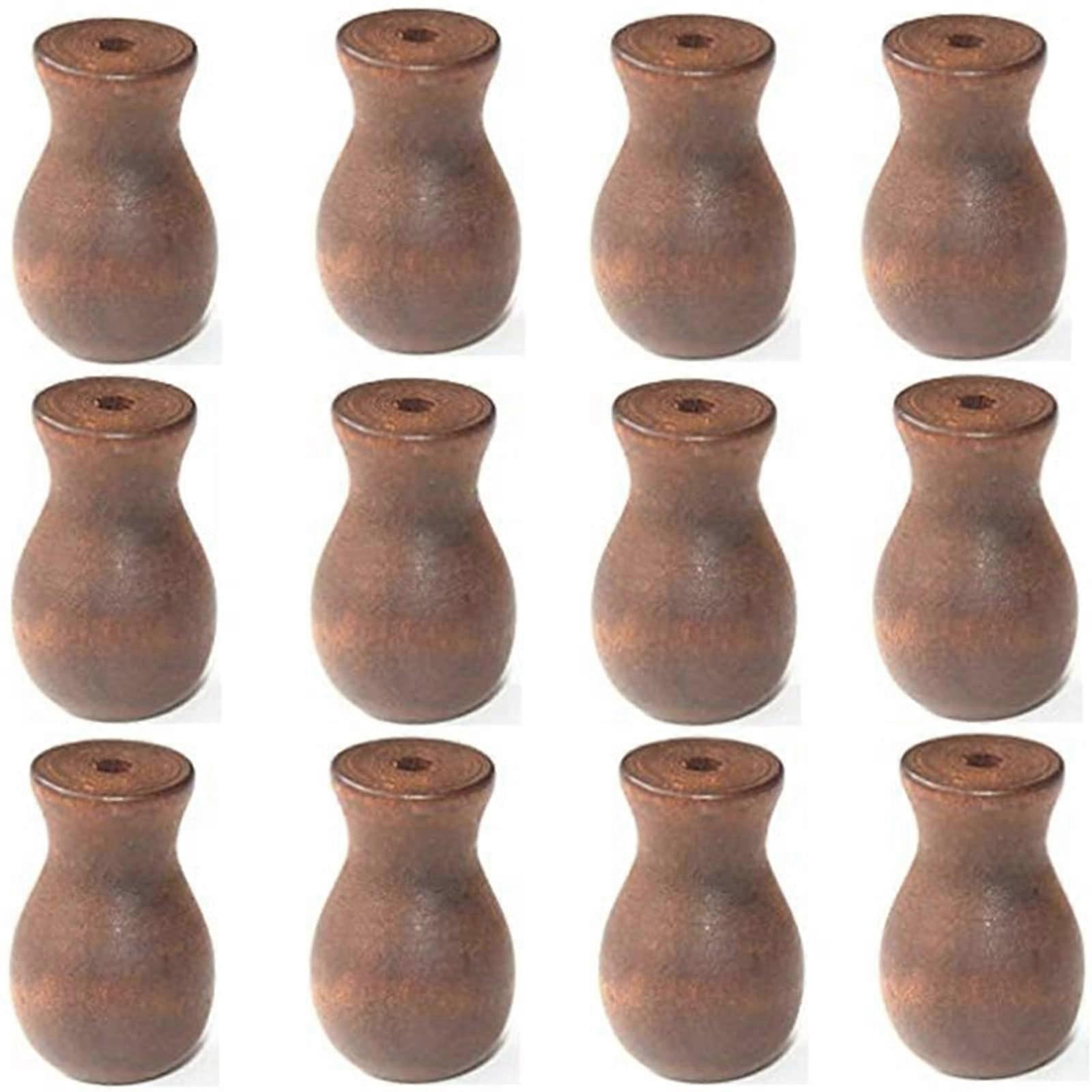 12 Pcs Window Blind Cord Knobs Brown Wooden Pull Ends Elegant Vase Shape Fits Most Blinds