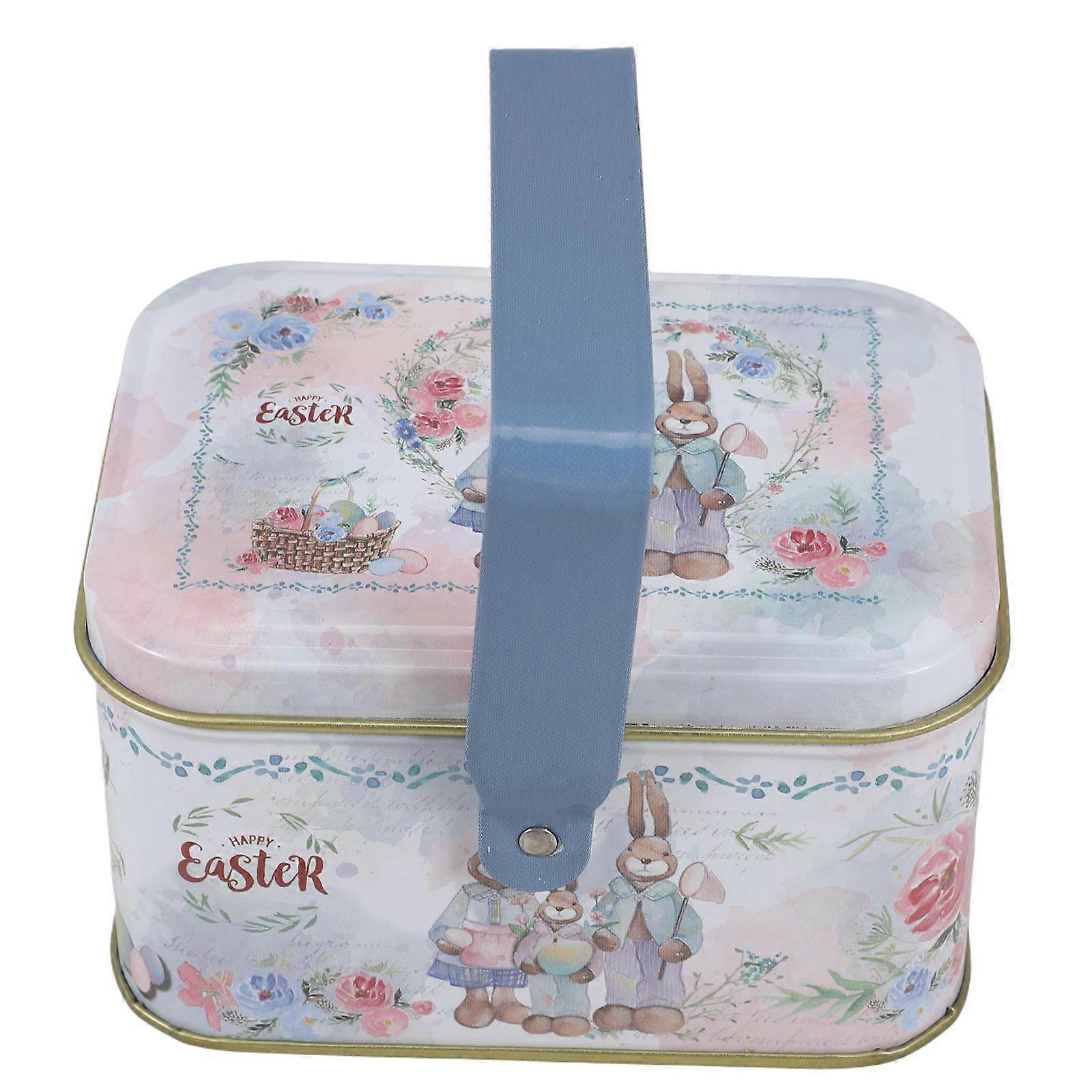 Easter Containers With Lids Rectangular Iron Box For Easter Party Supplies And Wedding Storage Gift 1Pcs