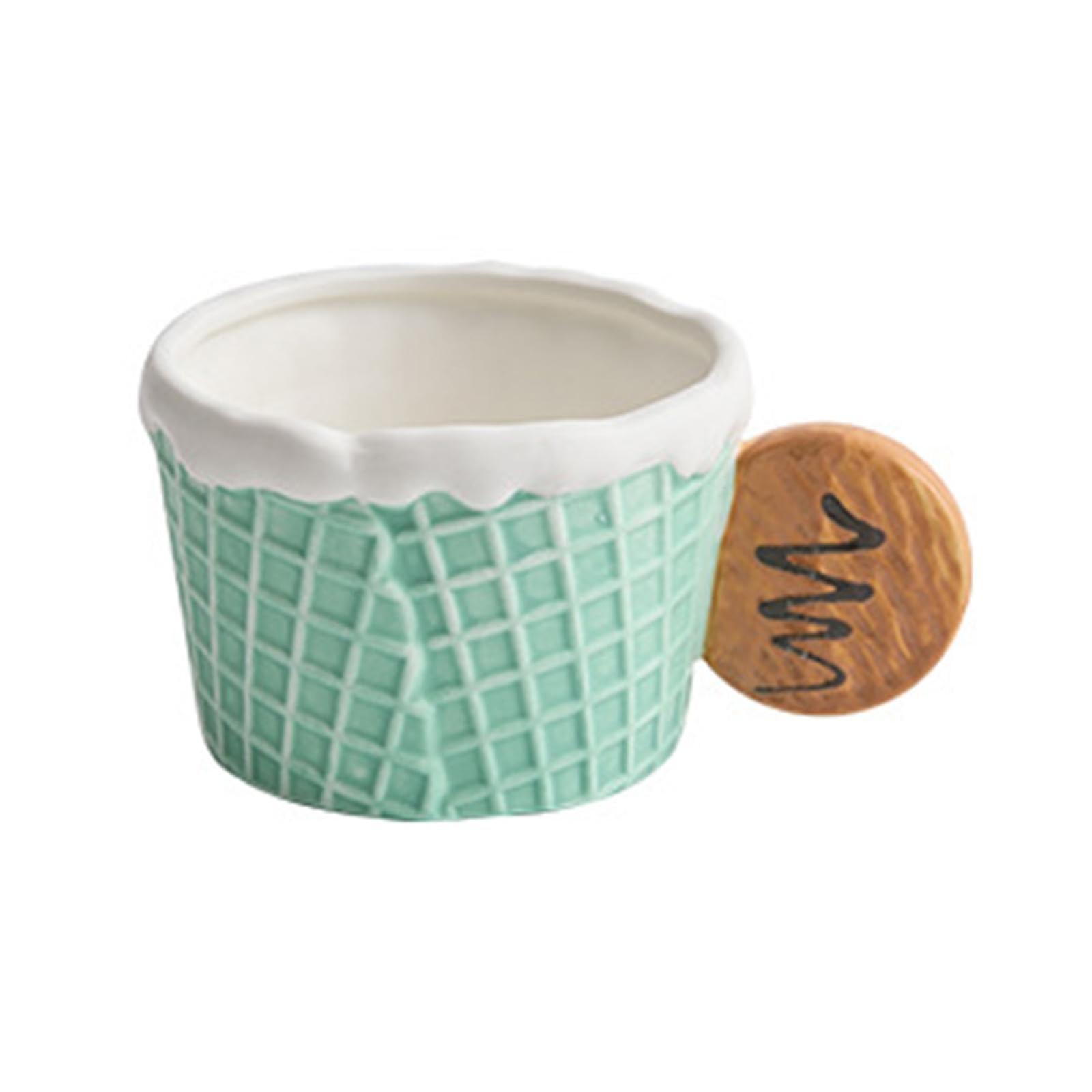 Pottery Tableware Set Stylish Biscuit Shape Ceramic Dinnerware for Holiday Gatherings Green Cup