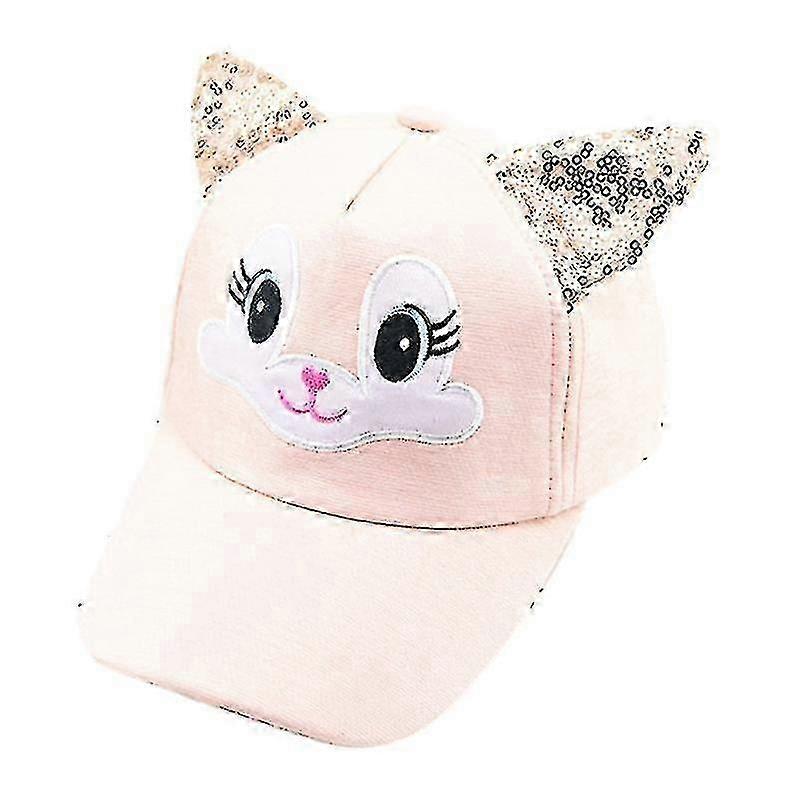Children Girls Sequins Cap Cat Ears Adjustable Baseball Hat 26s