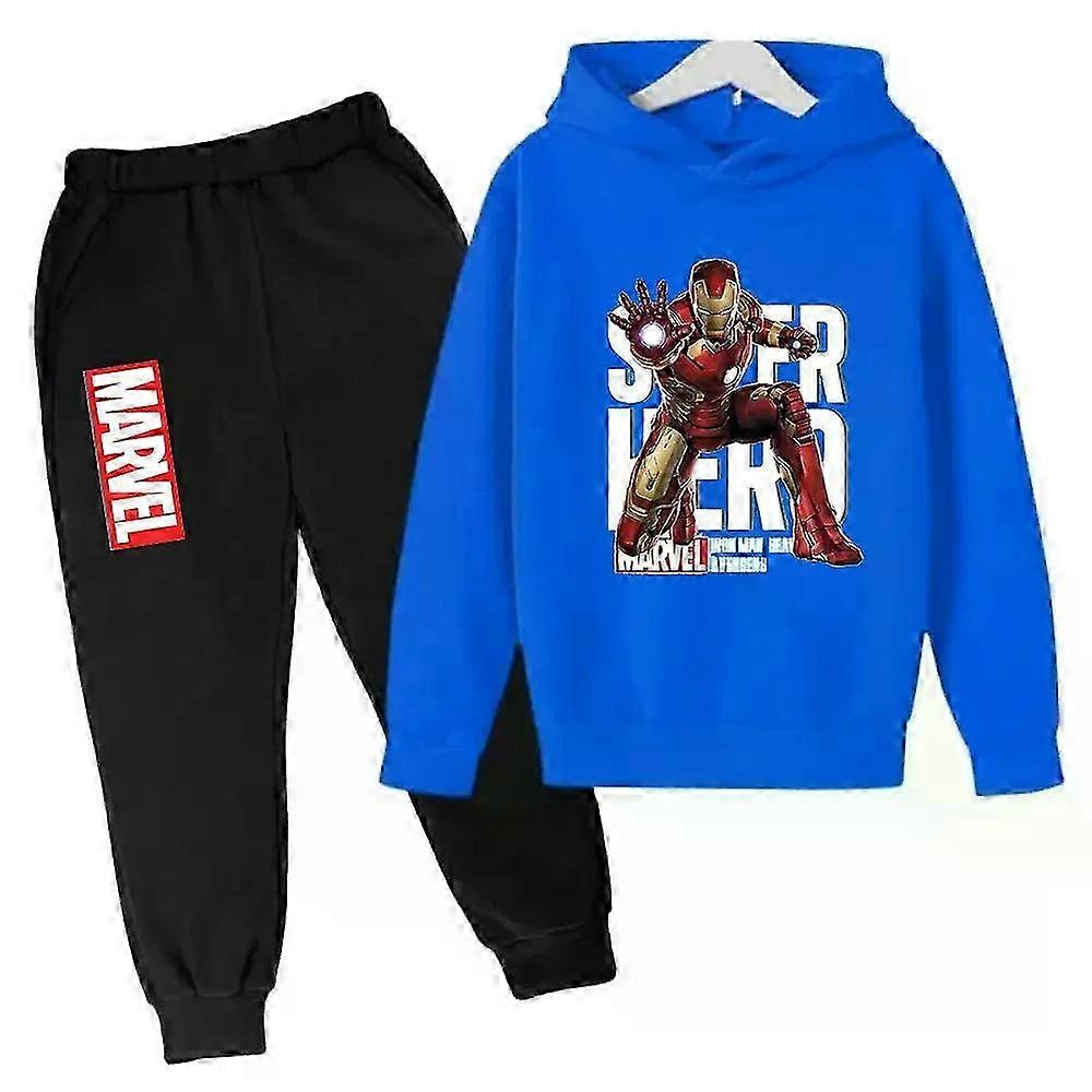 2025 Marvel Iron Man Kids Hoodies 2pcs Set Boy Girl Spring Autumn Sweatshirt Clothes Superhero Tracksuits Children Hooded Pants Suit