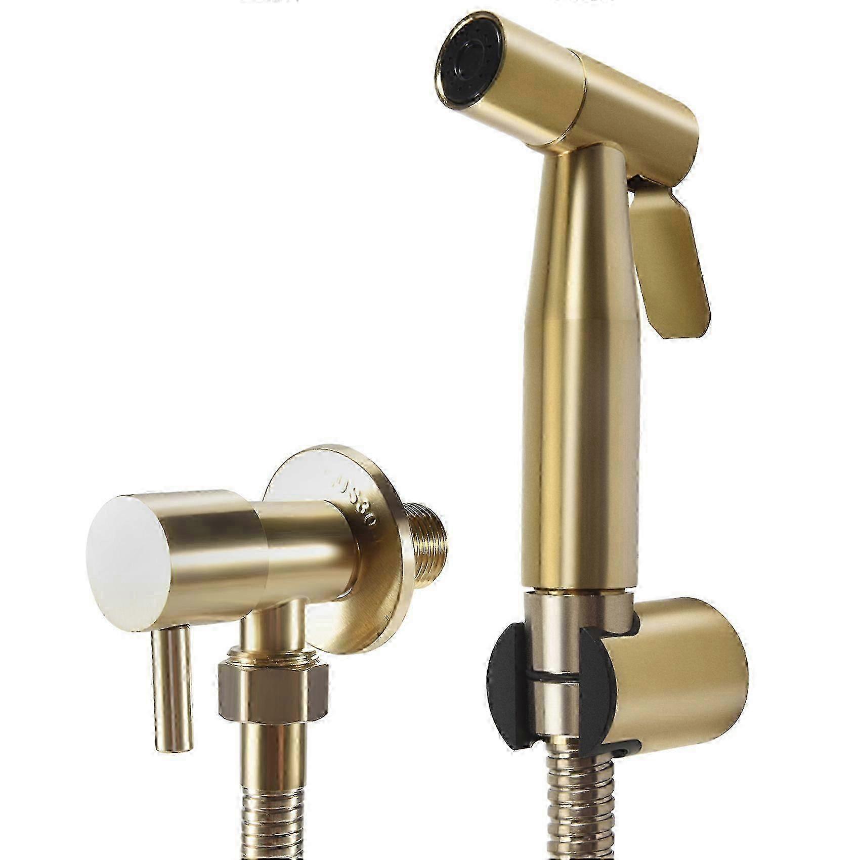 Brushed gold bidet shower for bathroom wall mounting