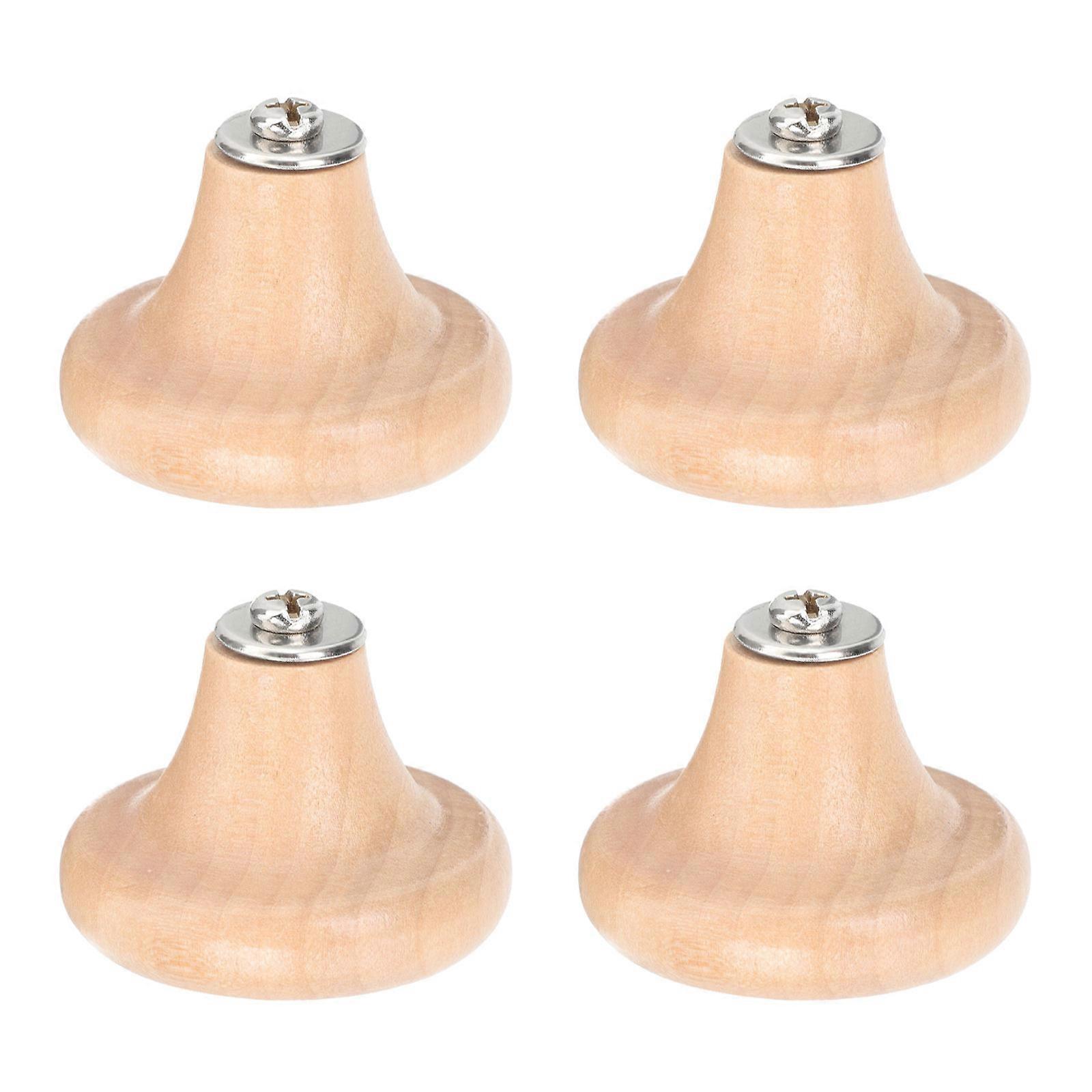 Household Pan Lid Knobs Wooden Lid Handles for Convenient Use 4Pcs