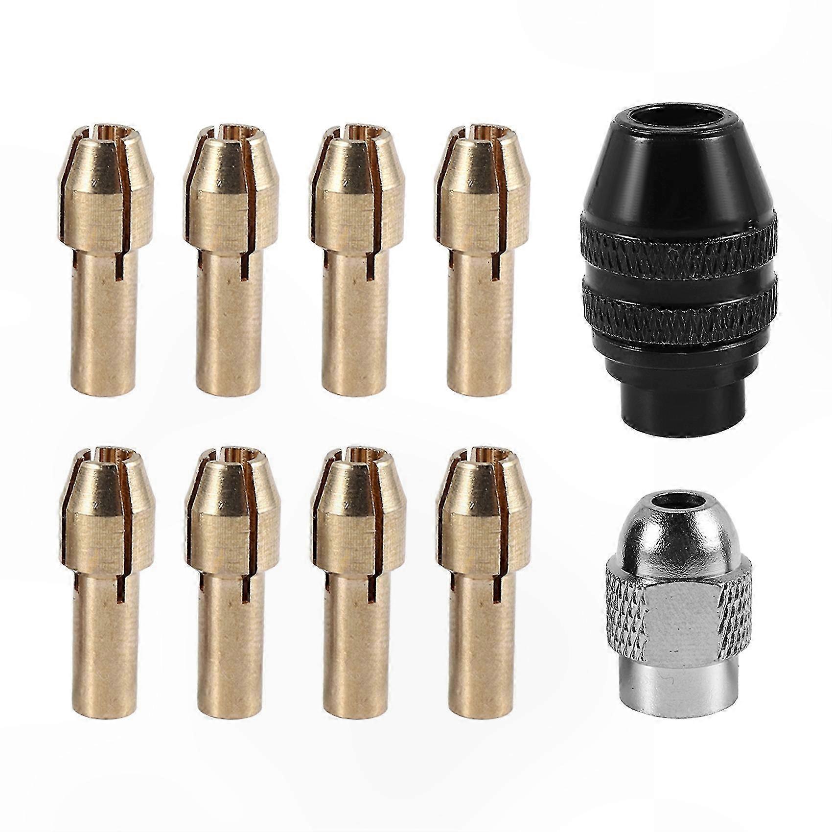 Keyless Drill Chuck Collet Set for Rotary Tools, 1/32" to 1/8" Replacement Bits