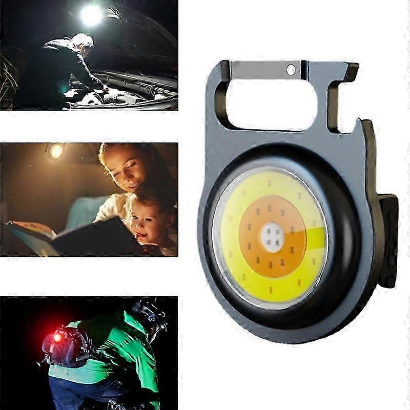 COB Magnetic Keychain Flashlight with Hook