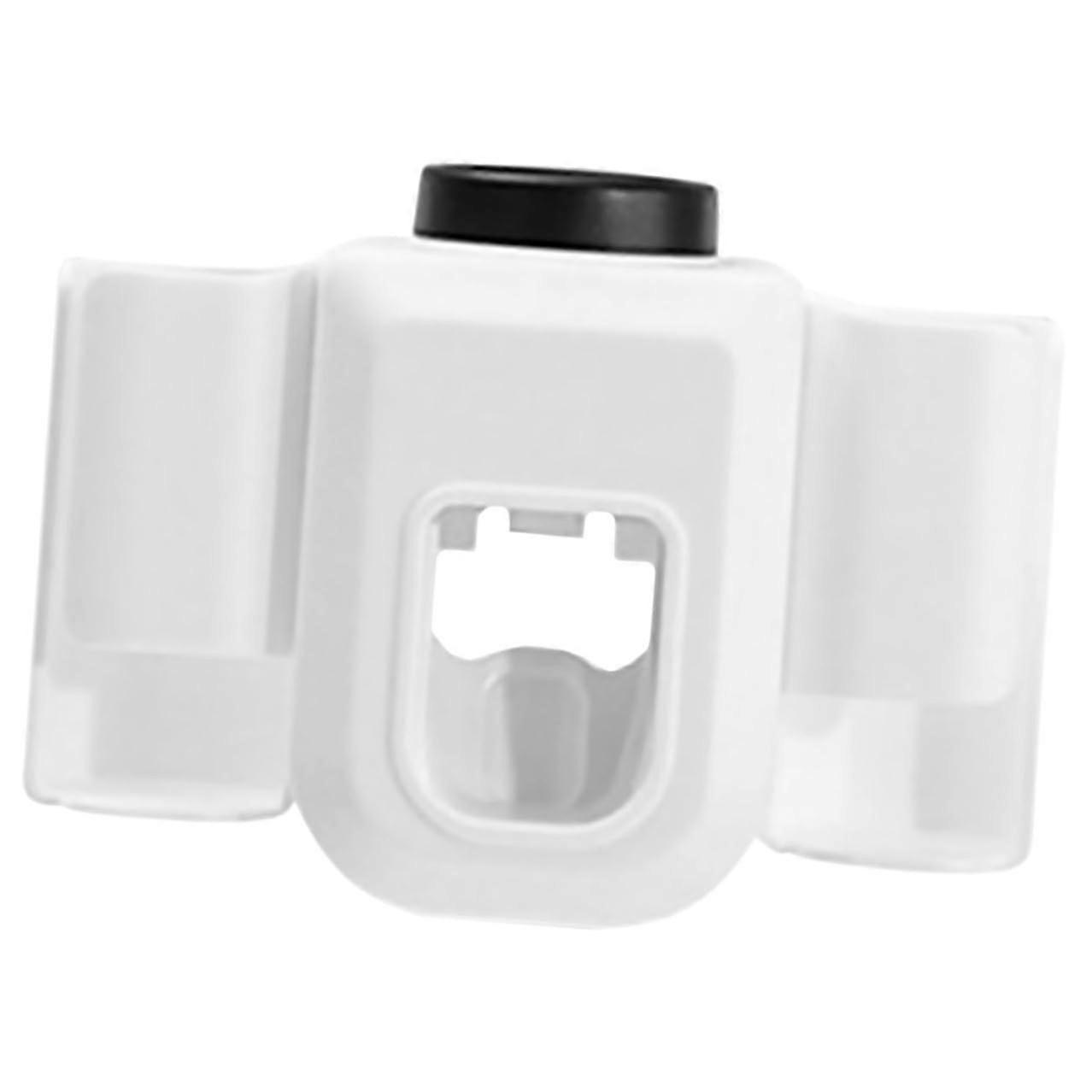 Wall Mounted Toothbrush Holder with Toothpaste Dispenser, Bathroom Organizer Rack with Cups