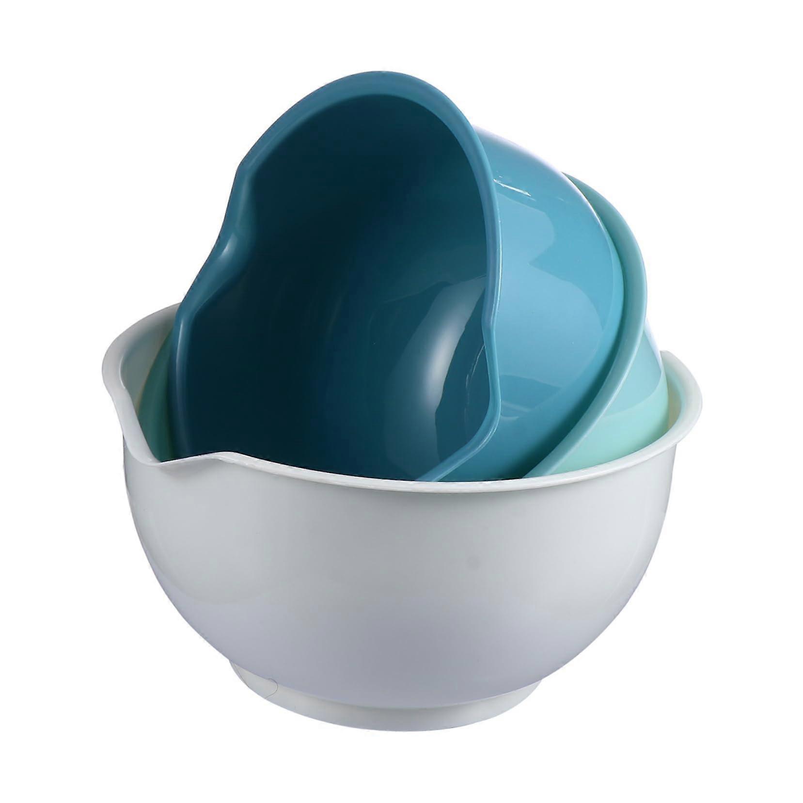 Mixing Bowls Set Plastic Salad Bowls Stackable Space Saving for Kitchen Salad Pasta Soup