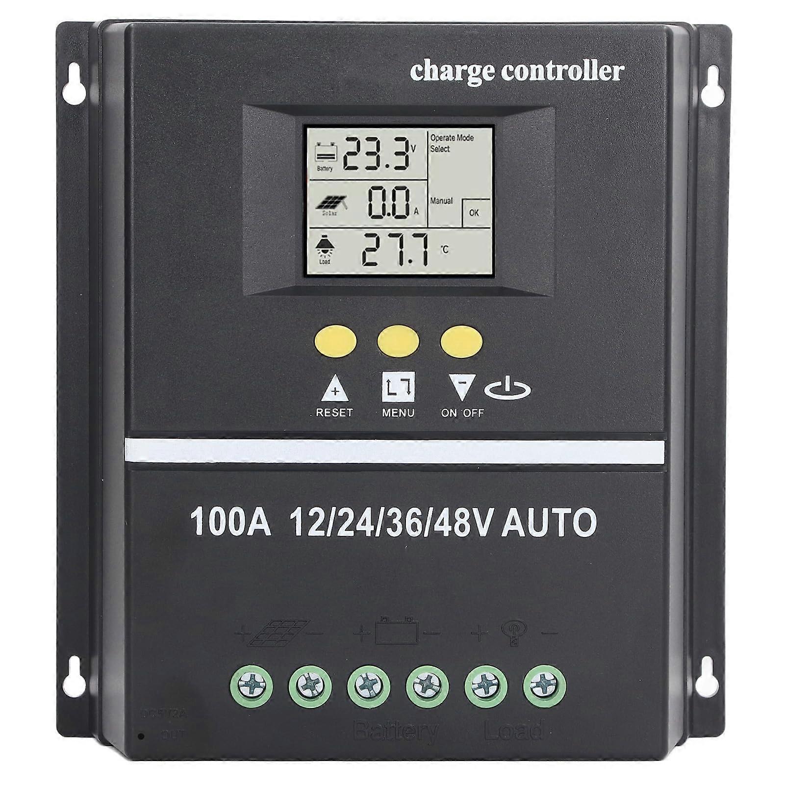 MPPT Solar Charge Controller 100A 12V 24V 48V Auto Detect LCD Dual USB  Efficiency