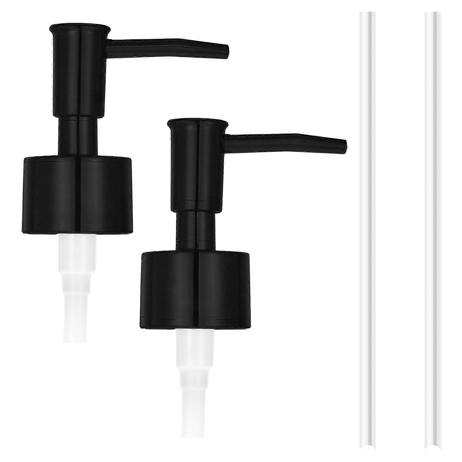 2 Pcs Black Soap Dispenser Pump Replacement for Bathroom and Kitchen Lotion Bottles