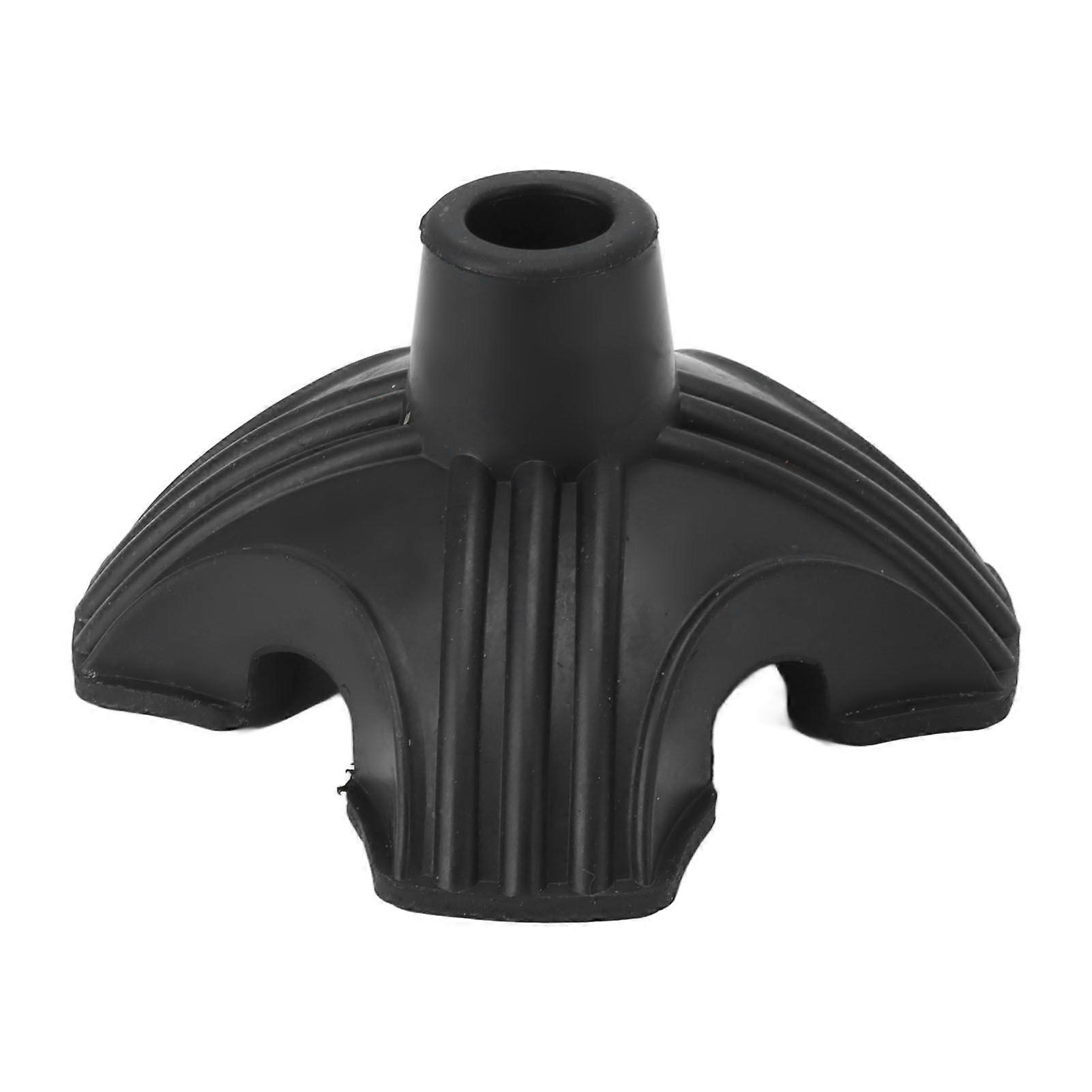 Replacement rubber pad for walking stick tip, non-slip, self-standing 4-prong base