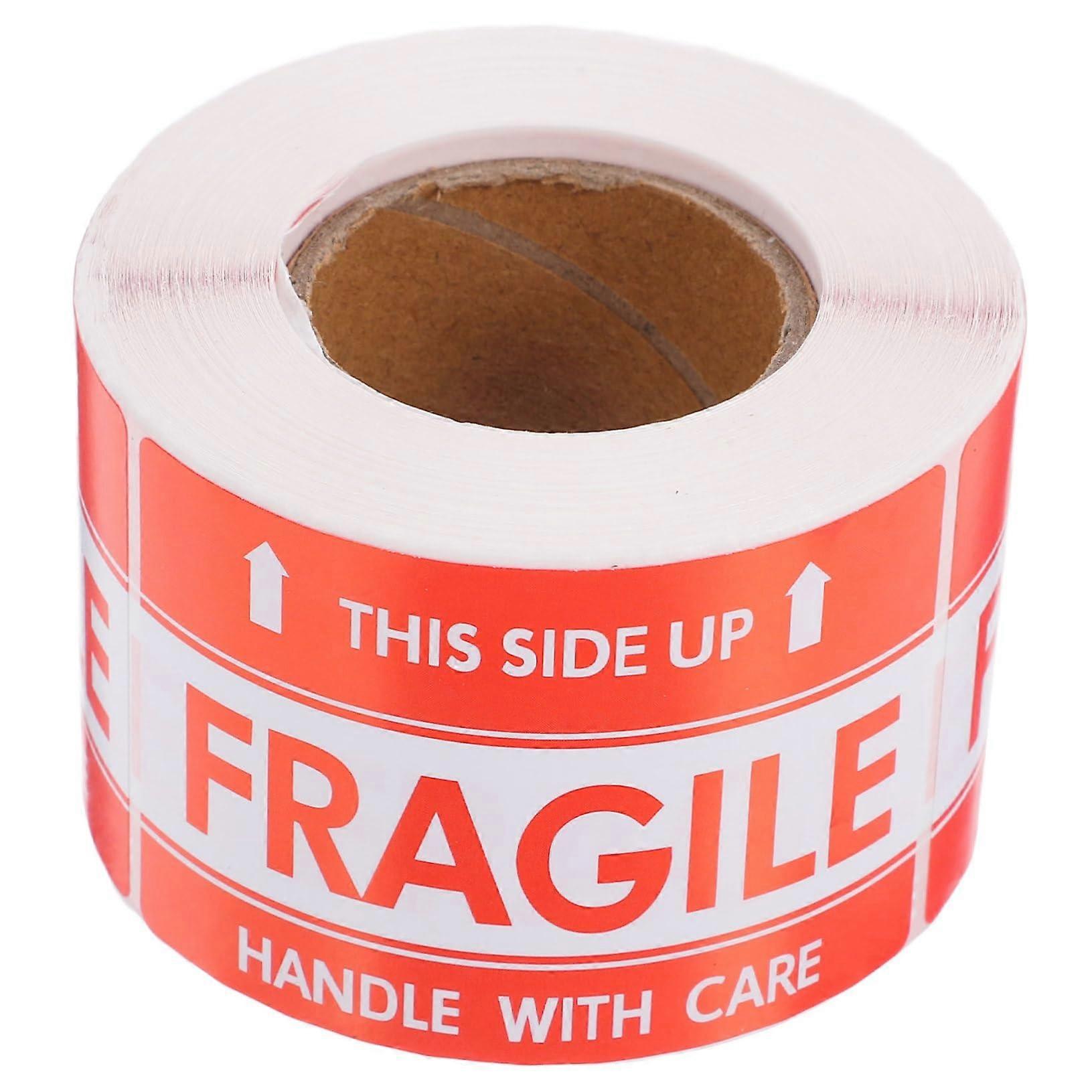 Fragile  Labels Roll with Bold Warning Symbols, SelfAdhesive Splashproof Stickers for Packages