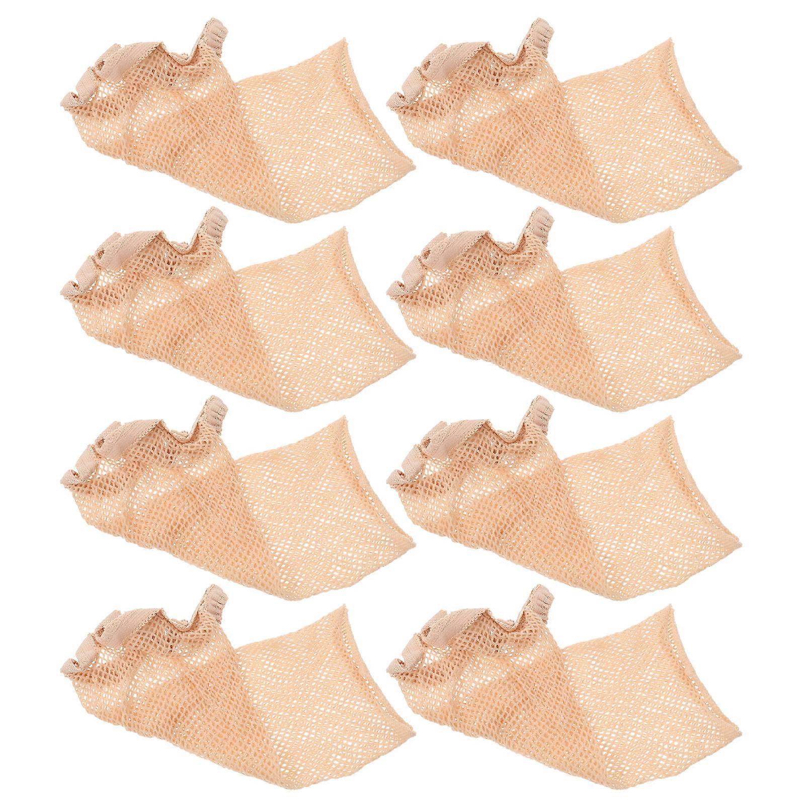 Beige Wig Net Caps High Elastic Wig Headgear for Wearing 8Pcs Durable Nets