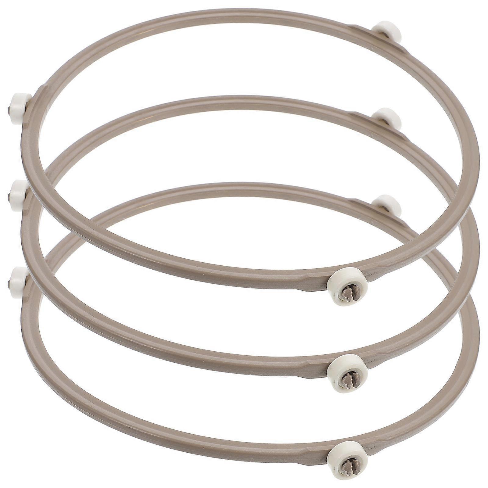 Microwave Oven Rack White Plastic Turntable Holder 3Pcs Set