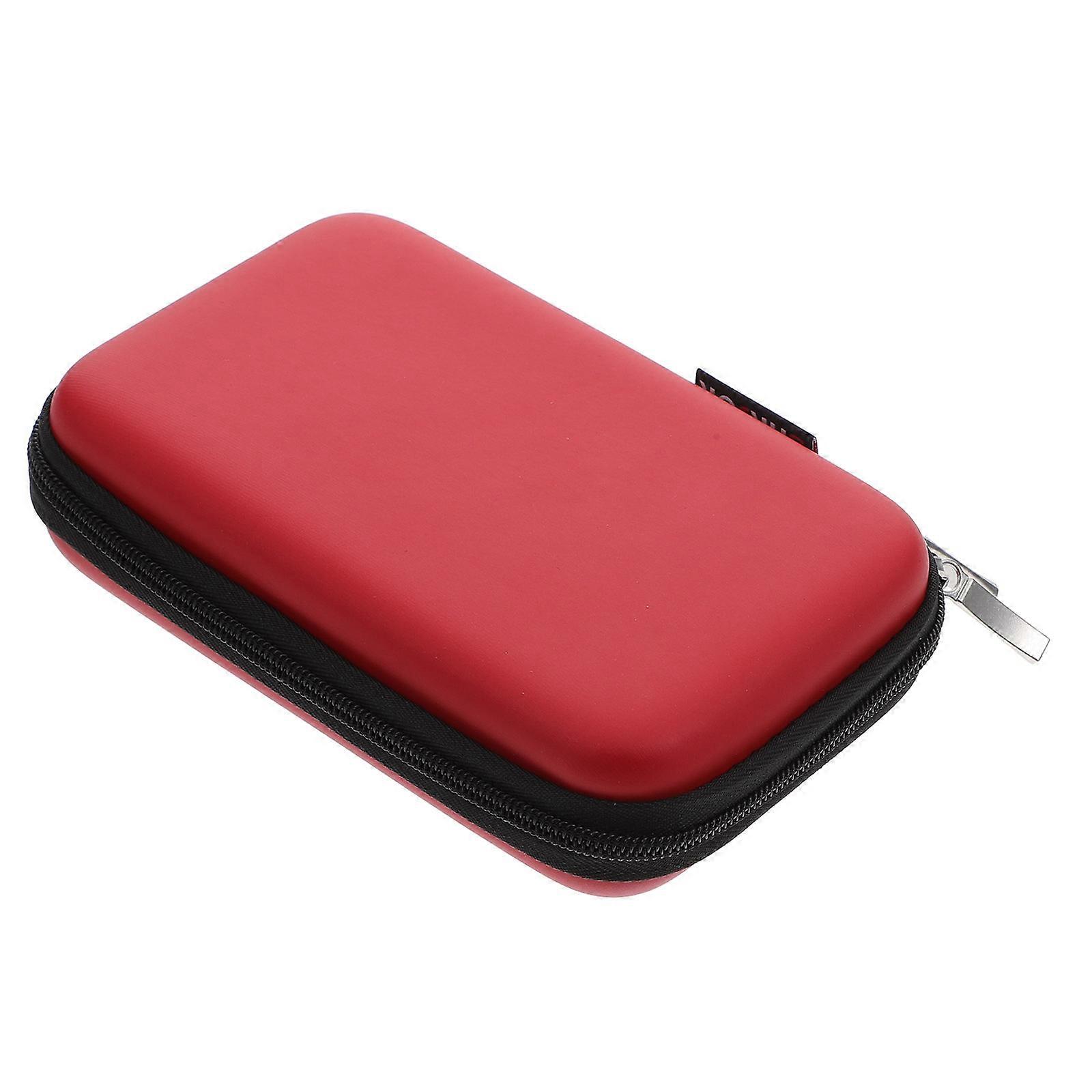 Hard Drive Case Electronics Organizer for Storage Red Travel Cable Organizer