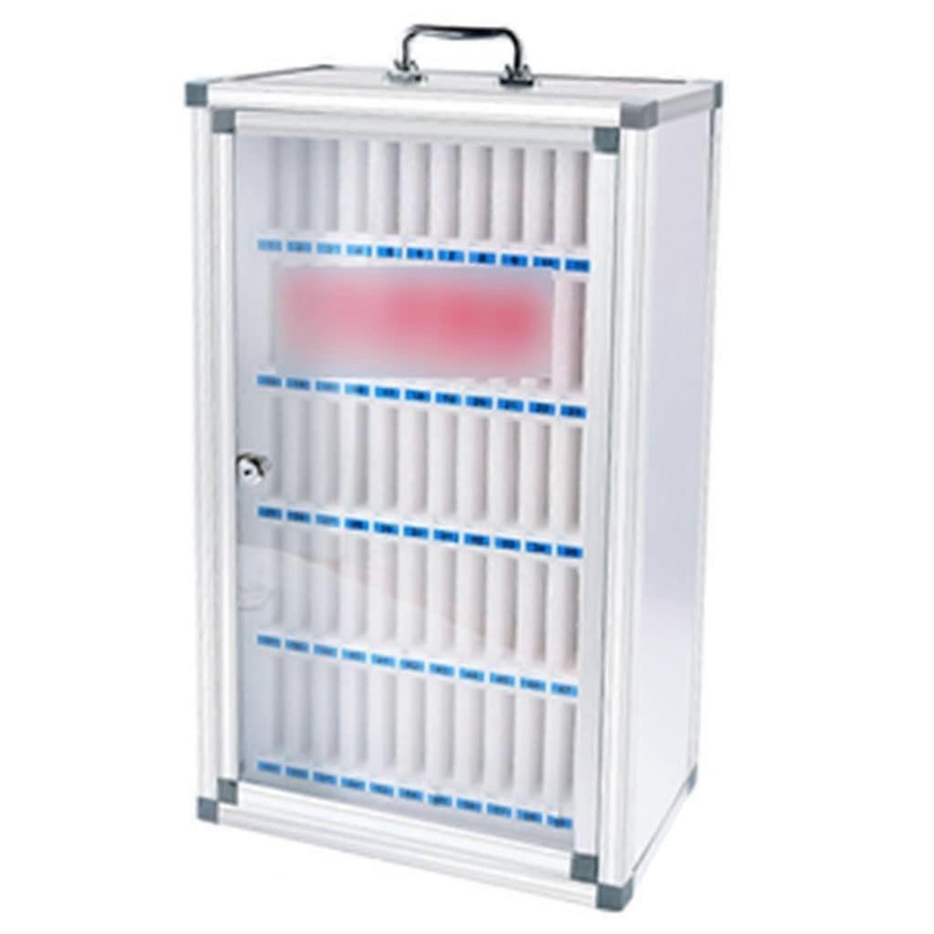 Lockable Phone Locker with 60 Numbered Slots, Transparent Panel, Wall Mounted Alloy Storage Box