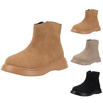 Botas infantis de camurça, acabamento fosco, sola antiderrapante, estilo britânico unissex, cor cáqui – compatíveis com crianças de 4 a 4,5 anos.