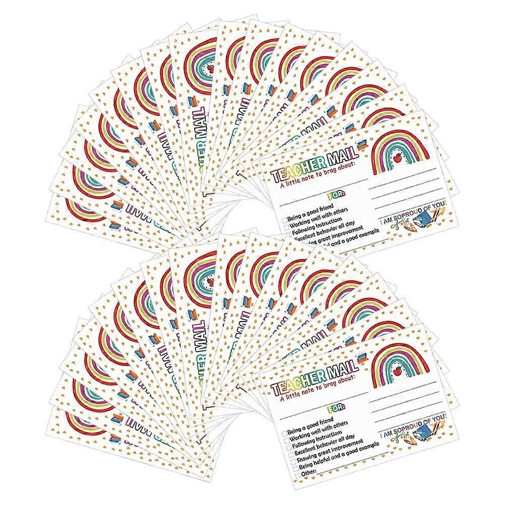 Positive Behavior Teacher Notes Incentive Cards Rainbow 100Pcs