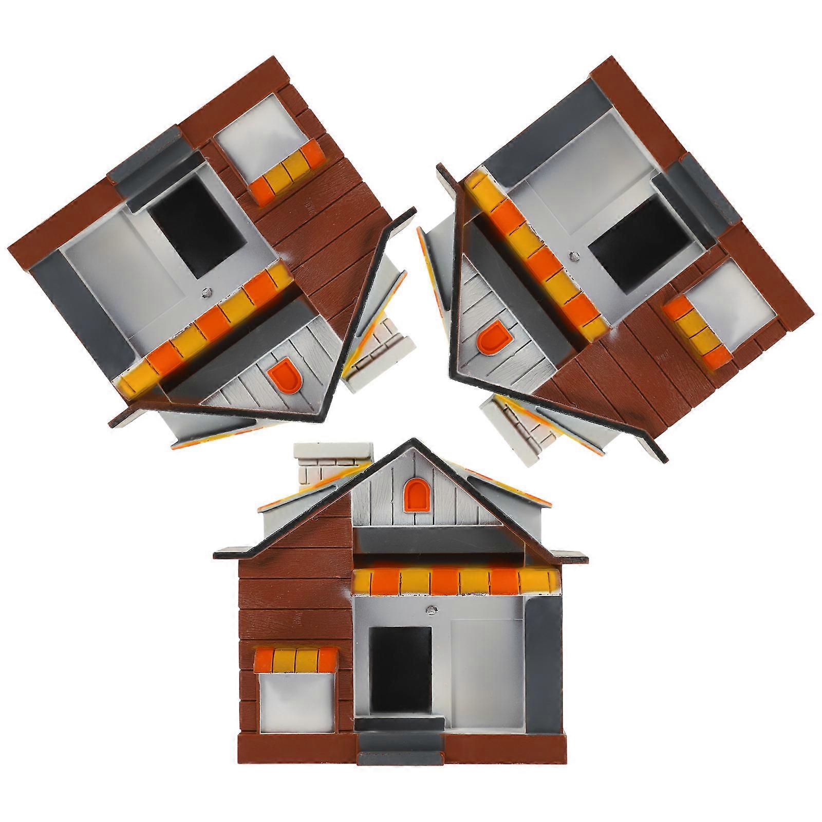Mini House Model Plastic Ornament for Mini Store 6Pcs Decoration Set