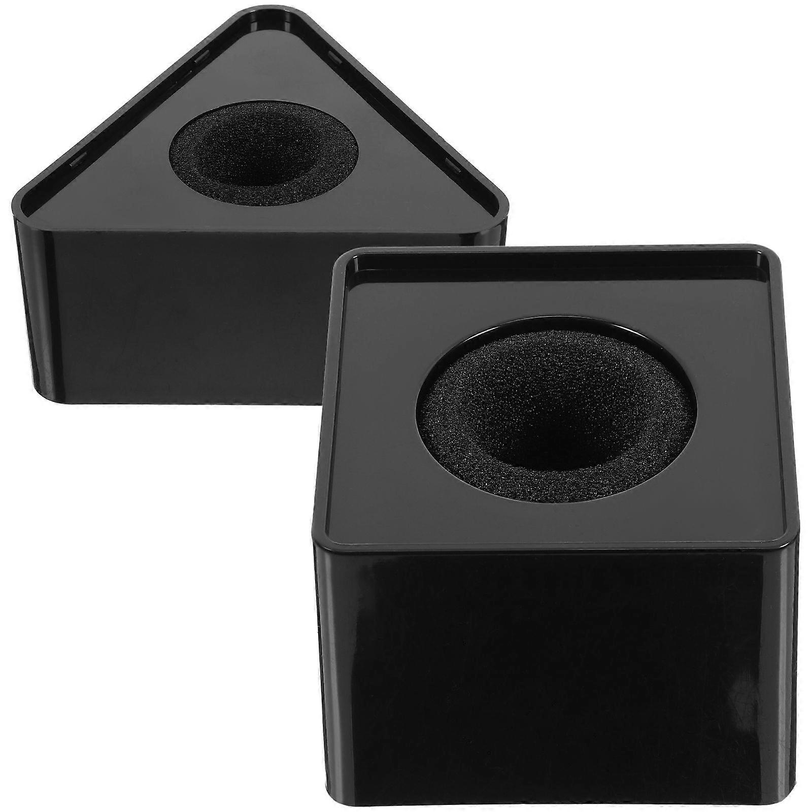2pcs Portable Triangle Square Cube Interview Mic Logo Mic Flag Station Logos