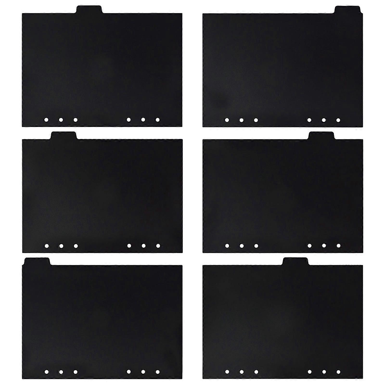 A5 Notebook Binder Tabs Dividers for Document Separation 6Pcs Black