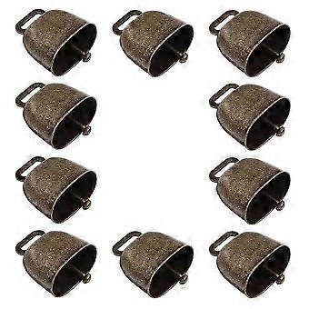 Decoratieve metalen koeiebellen voor dieren 10 stuks gouden luide ijzeren bellen