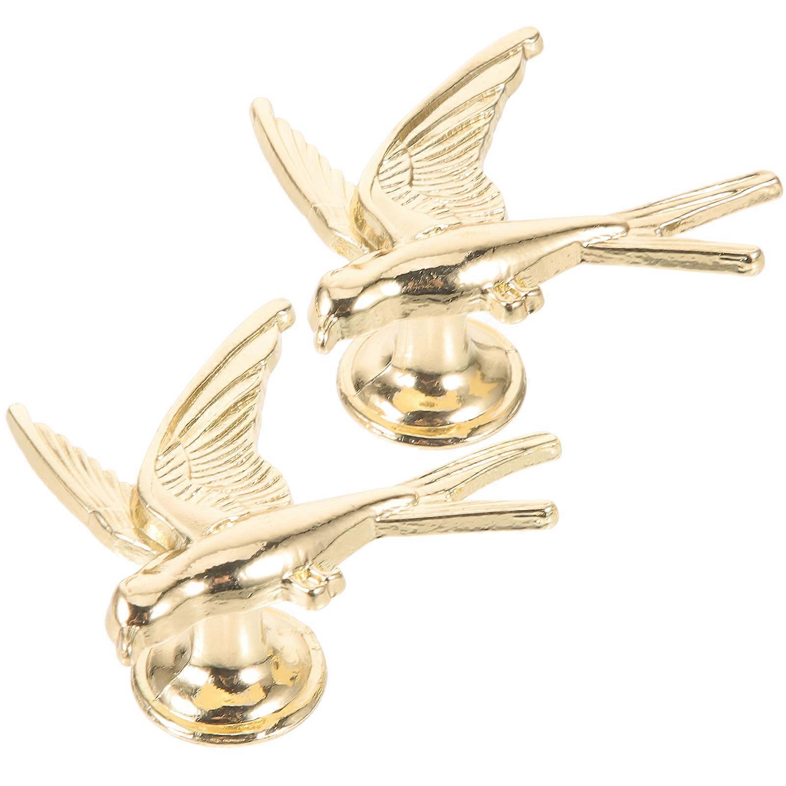 2pcs Drawer Pulls Decorative Knobs Bird Shaped Metal Pulls Kitchen Cabinet Handles