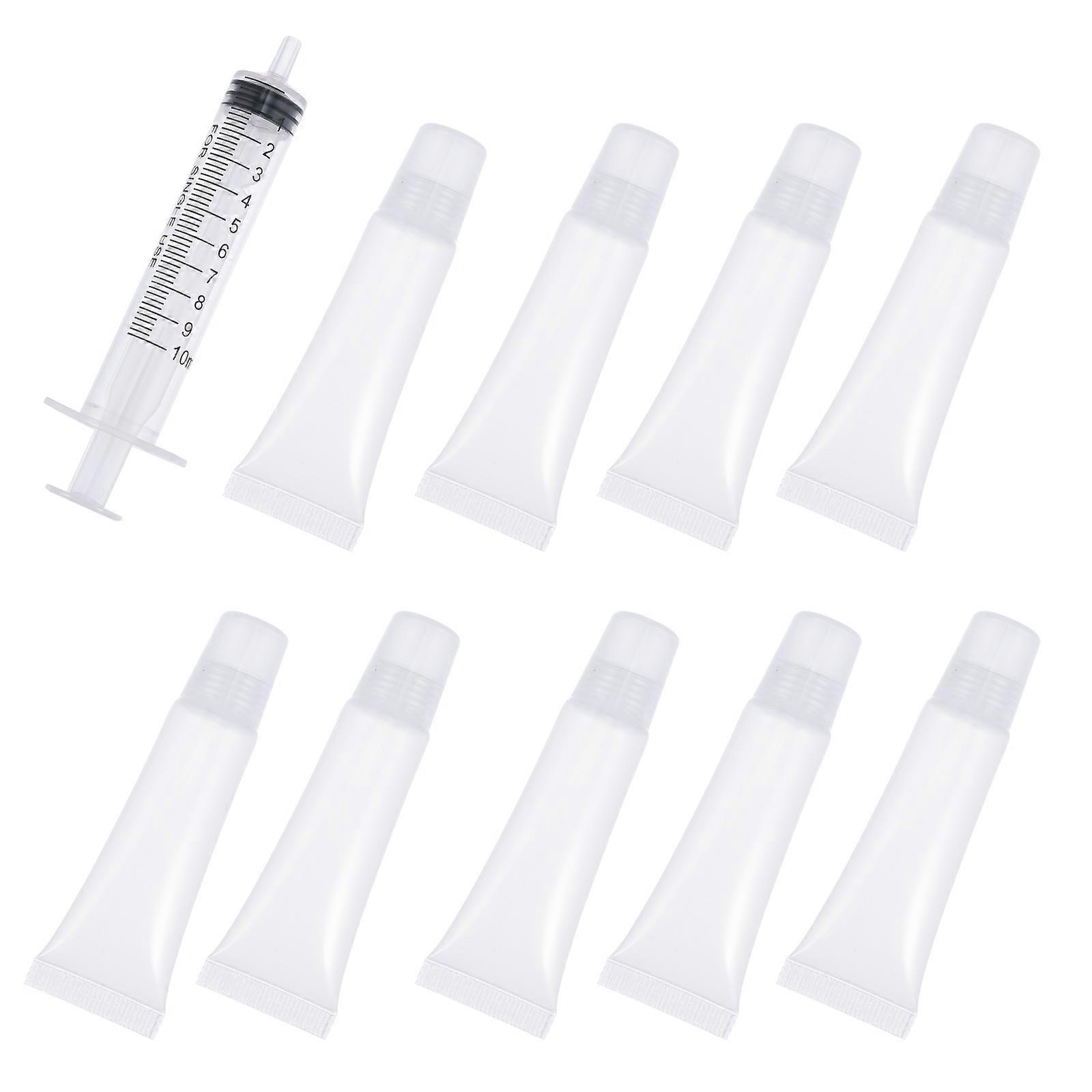 50Pcs 10ml Refillable Lip Gloss Containers DIY Empty Squeeze Tubes with