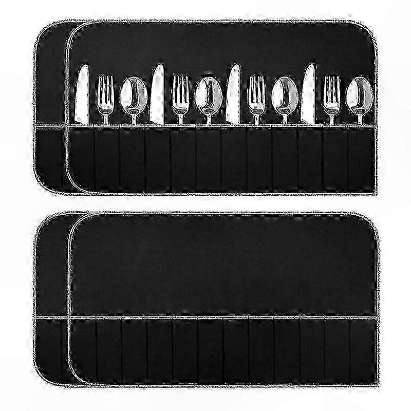 Flatware Storage Bags - 4 Pack Felt Protector for Silverware Organization