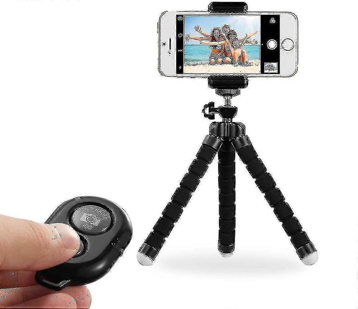 Mobile phone tripod with remote control function