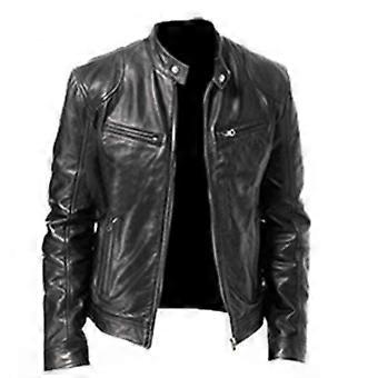 Chaqueta de cuero negra / marrón / caqui / rojo Suave manga larga Abrigo de ropa casual para la oficina del dormitorio en casa