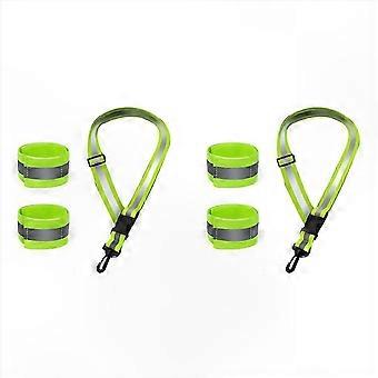 2 Pack Reflective Sash for Night Walking and Running, High Visibility Gear with 4 Pcs