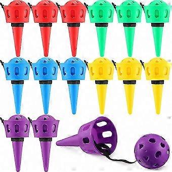 15 Pcs Catch a Ball Set Ball Catch Game Hand Eye Coordination Ball Catching Cup Classic Outdoor Tetherball Catch Game for Lawn Yard Beach Camping Outd