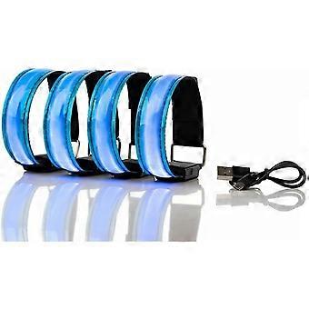 USB Rechargeable LED Armband, Bright Reflective Safety Light for Running, Jogging, Cycling - Adjustable Velcro, 3 Modes