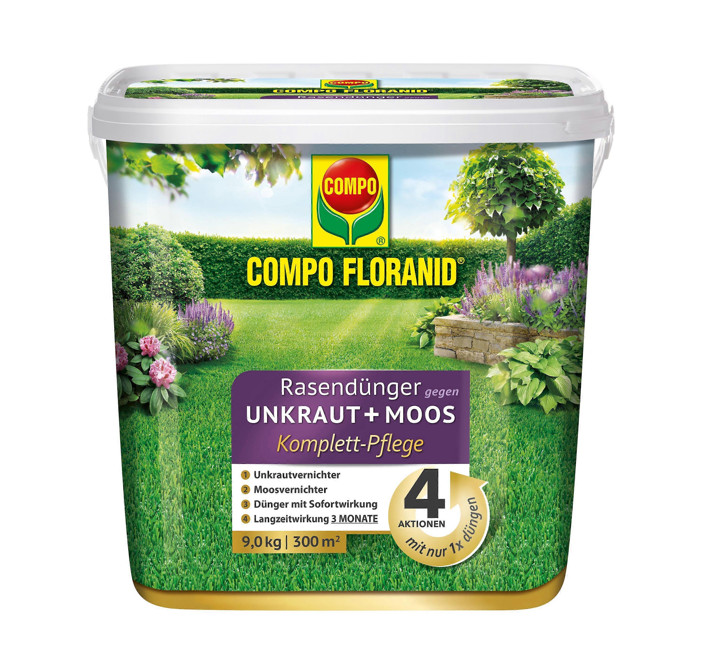 COMPO草坪专用除草除苔藓肥料，全面护理，9公斤装