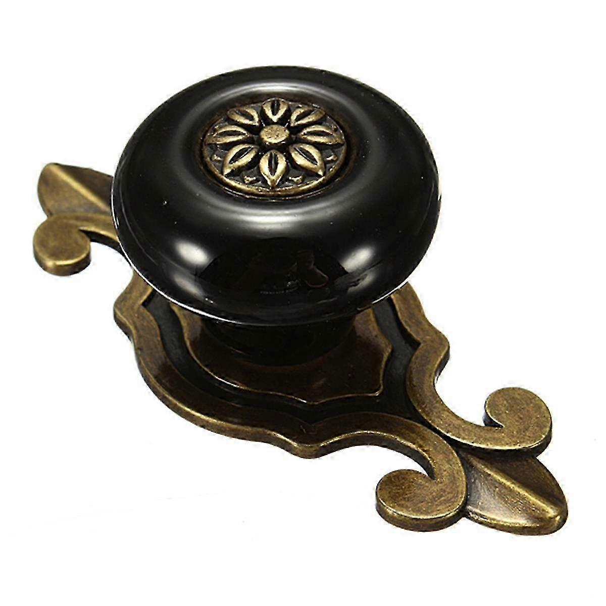 Vintage Ceramic Door Knobs Drawer Cabinet Cupboard Pull Handle Black+