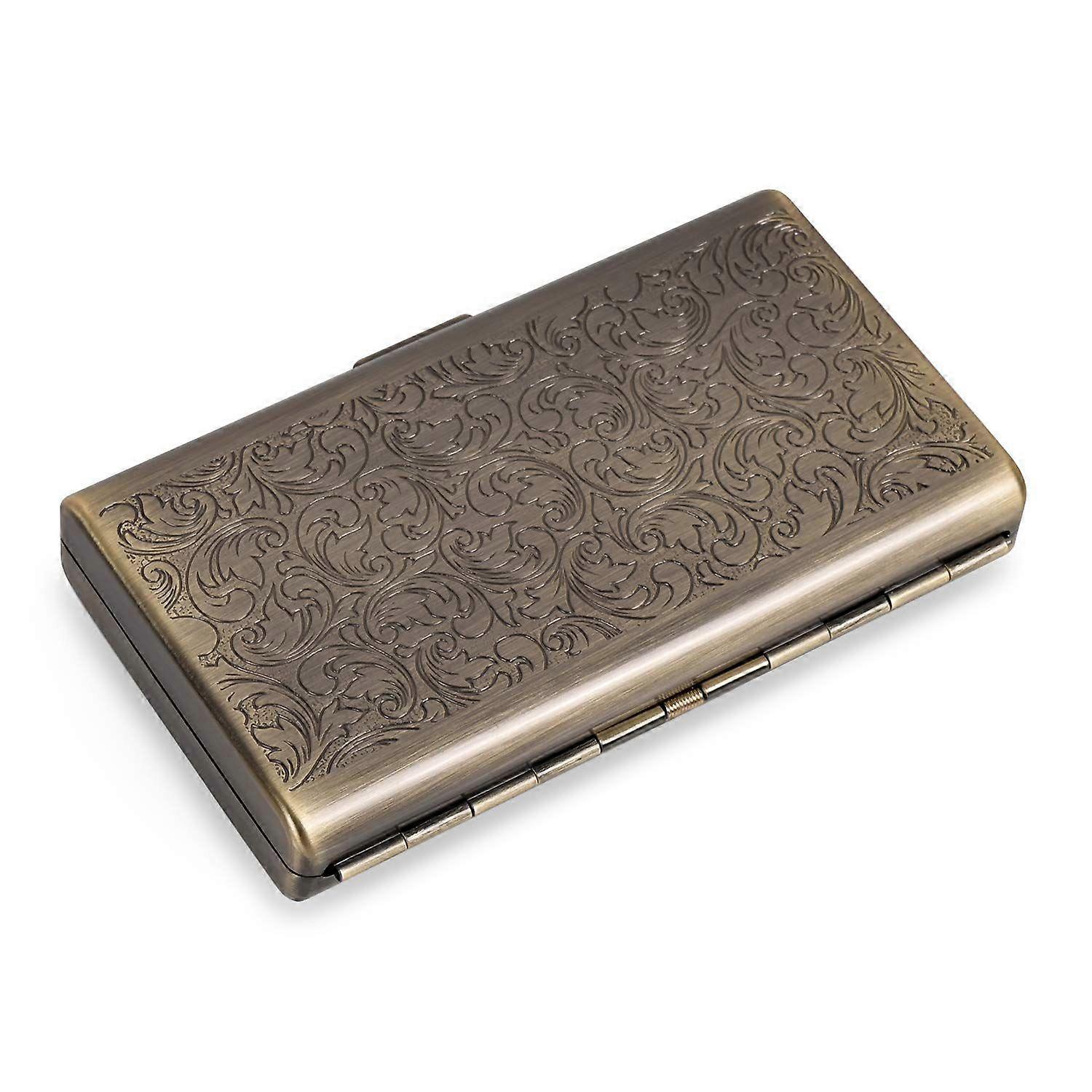 Retro Metal Cigarette Case with Double Sided Spring Clip