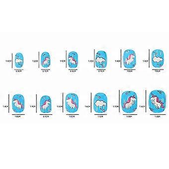 Assorted Color Fake Nails for Decoration Use 4Sets Cartoon Themed Design